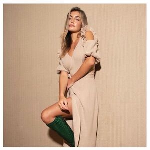 Camel wrap dress size 12